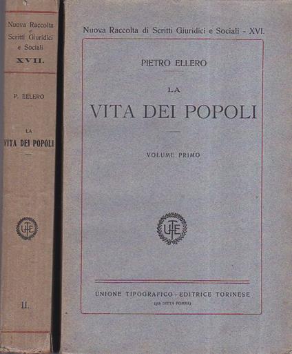 La vita dei popoli. Ristampa ricomposta - Pietro Ellero - copertina