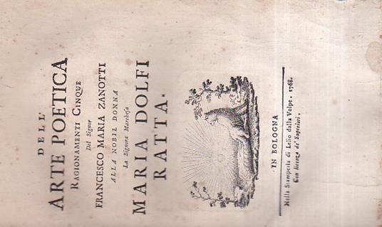 Dell' Arte Poetica. Ragionamenti Cinque - copertina