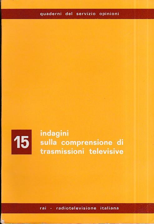 Indagini sulla comprensione di trasmissioni televisive 15 - copertina