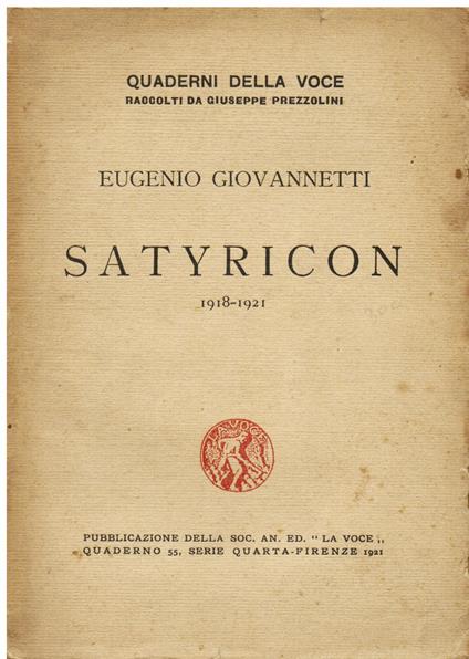 Satyricon. 1918 - 1921 - Eugenio Giovannetti - copertina