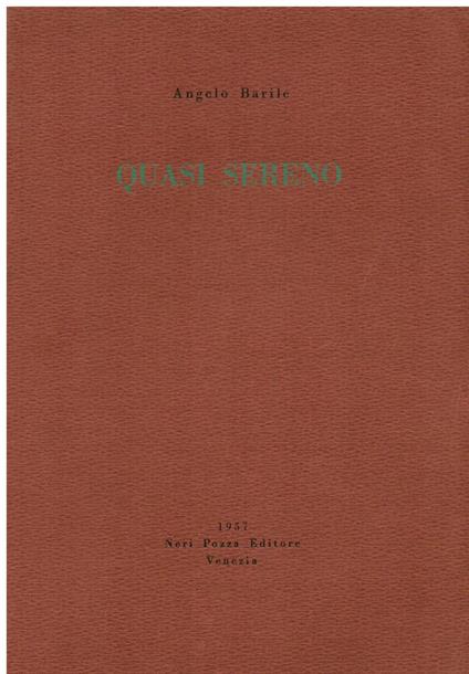 Quasi sereno - Angelo Barile - copertina