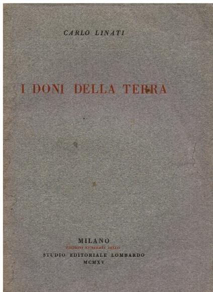 I doni della terra - Carlo Linati - copertina