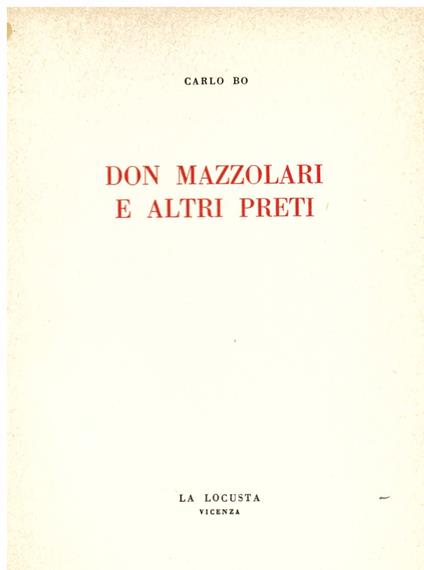 Don Mazzolari e altri preti - Carlo Bo - copertina