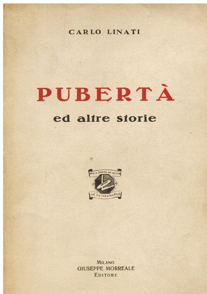 Pubertà ed altre storie - Carlo Linati - copertina
