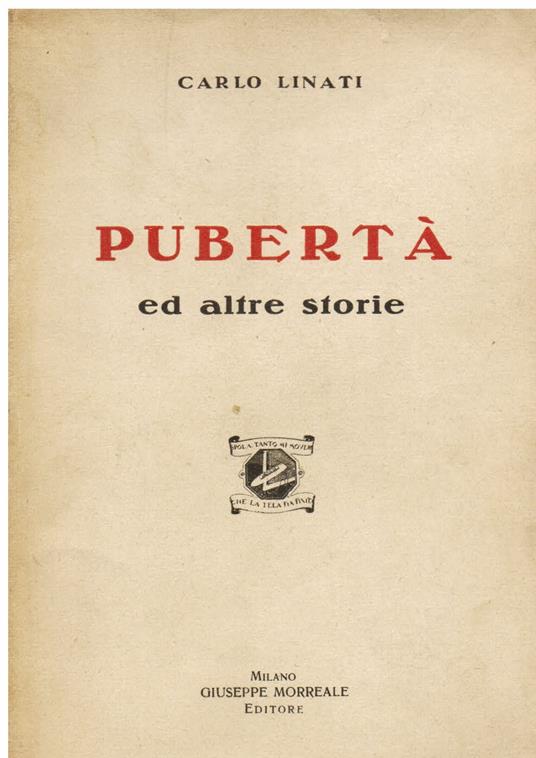 Pubertà ed altre storie - Carlo Linati - copertina