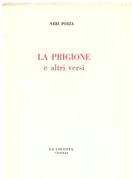 La prigione e altri versi - Neri Pozza - copertina
