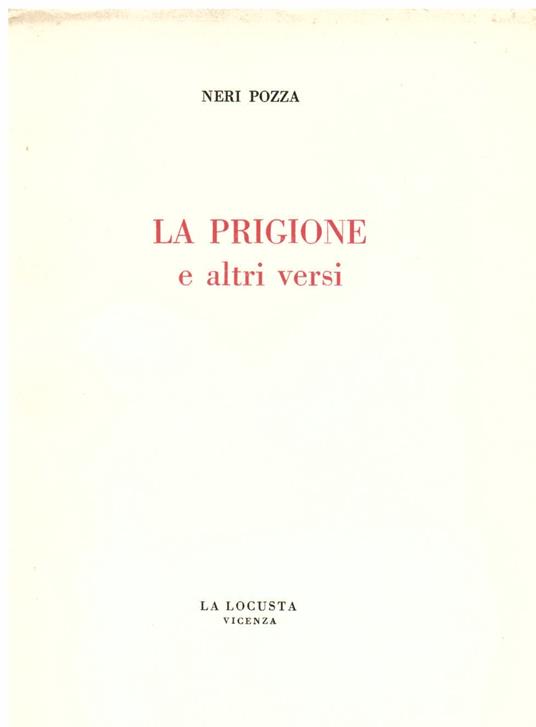 La prigione e altri versi - Neri Pozza - copertina