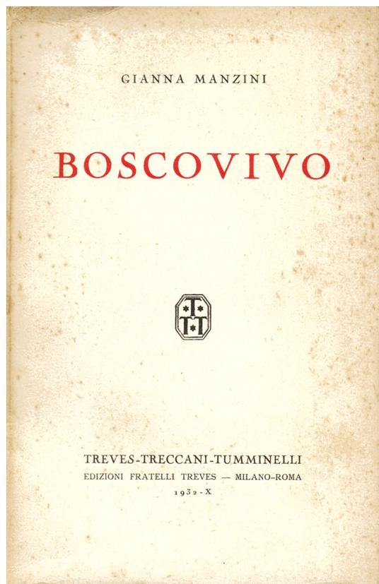 Boscovivo. Secondo migliaio - Gianna Manzini - copertina