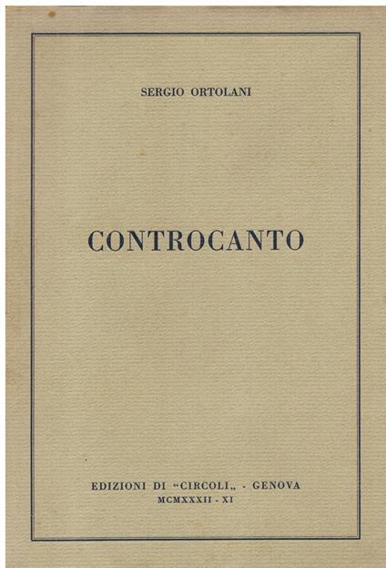 Controcanto - Sergio Ortolani - copertina