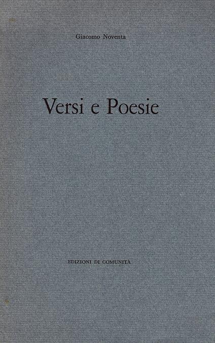 Versi e Poesie - Giacomo Noventa - copertina