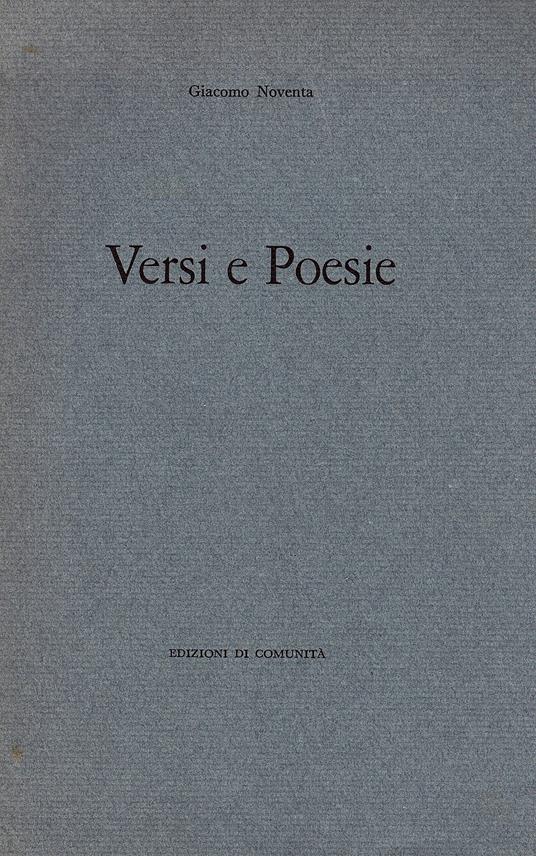 Versi e Poesie - Giacomo Noventa - copertina