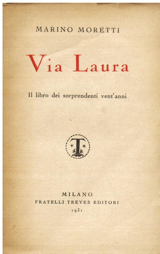 Via Laura. Il libro dei sorprendenti vent' anni - Marino Moretti - copertina