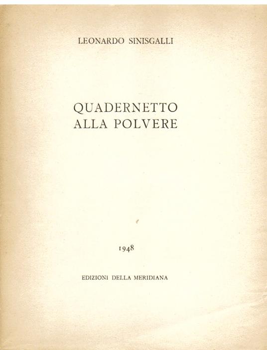 Quadernetto alla polvere - Leonardo Sinisgalli - copertina