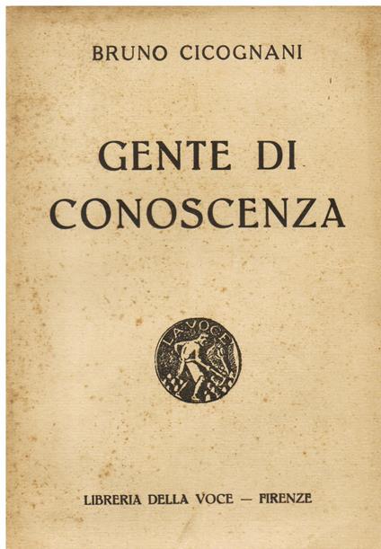 Gente di conoscenza - Bruno Cicognani - copertina