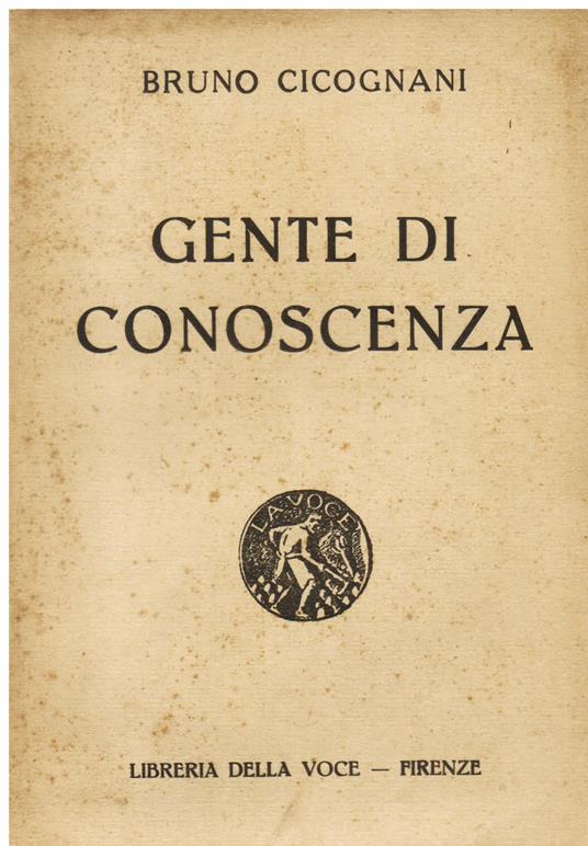 Gente di conoscenza - Bruno Cicognani - copertina