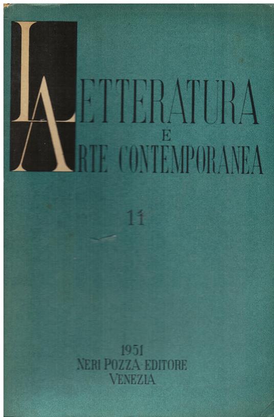 Letteratura e arte contemporanea. 11 - Alessandro Bonsanti - copertina