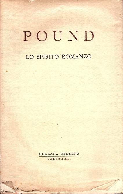 Lo spirito romanzo - Ezra Pound - copertina