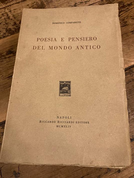 Poesia e pensiero nel mondo antico - Domenico Comparetti - copertina