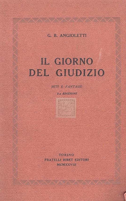 Il Giorno del Giudizio. Miti e fantasie 2a edizione - copertina