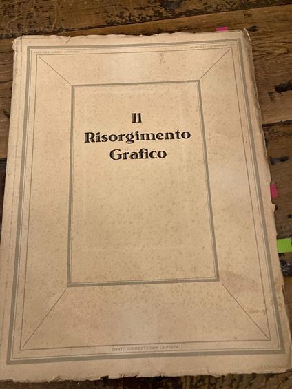 Il Risorgimento Grafico. Rassegna mensile d' arte applicata al libro ed alla pubblicità edita e diretta da Raffaello Bertieri. Anno XXII 31 Gennaio 1924 - Numero 1 - copertina