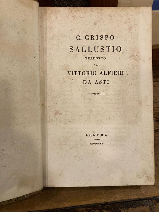 C. Crispo Sallustio tradotto da Vittorio Alfieri da Asti - C. Crispo Sallustio - copertina