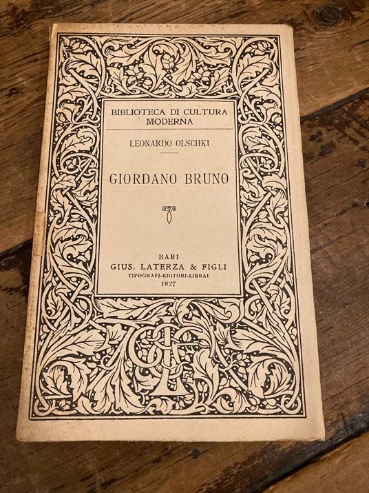 Giordano Bruno - Leonardo Olschki - copertina
