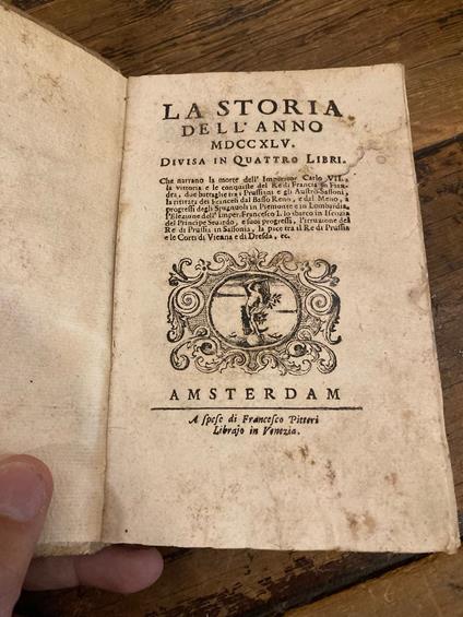 La storia dell' anno 1745. Divisa in quattro libri - copertina