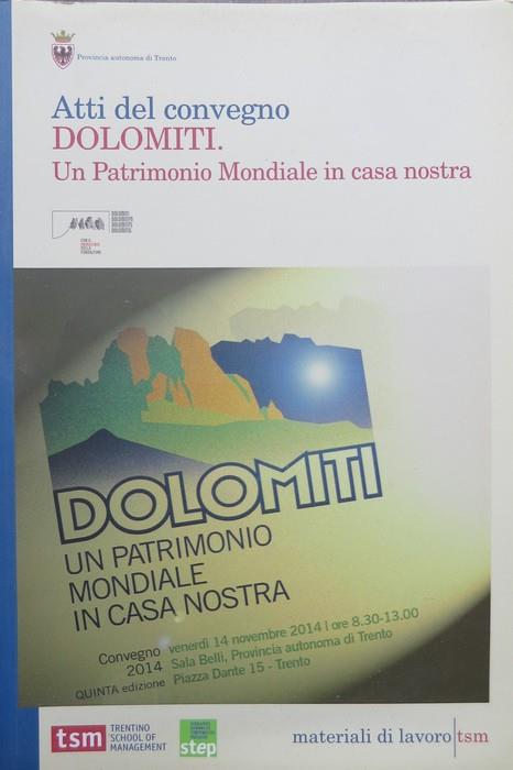 Dolomiti: un patrimonio mondiale a casa nostra. Materiali di lavoro - copertina