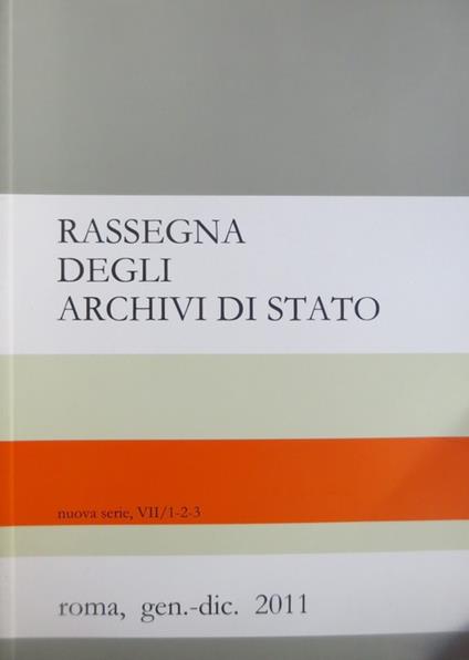 Rassegna degli archivi di Stato: nuova serie, VII/1-2-3 - copertina