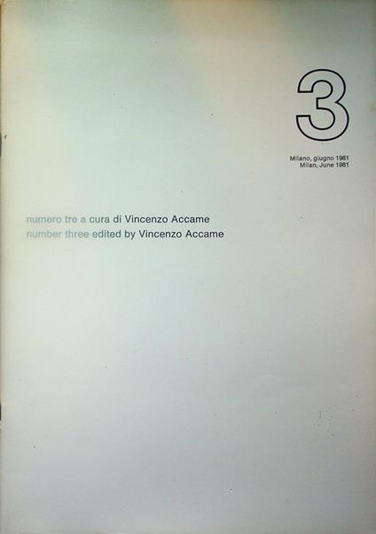 Numero tre - Vincenzo Accame - copertina