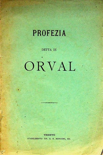 Profezia detta di Orval - copertina