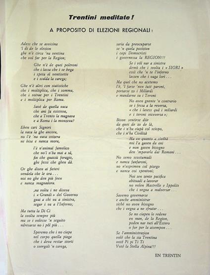 Trentini meditate! A proposito di elezioni regionali - copertina