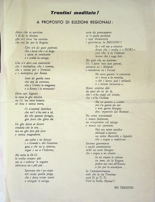 Trentini meditate! A proposito di elezioni regionali - copertina