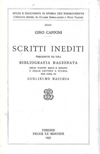 Scritti inediti - copertina