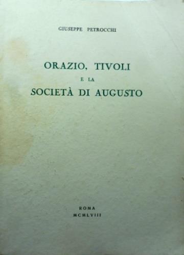 Orazio, Tivoli e la Societ� di Augusto - copertina