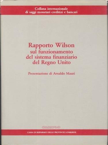 Rapporto Wilson sul funzionamento del sistema finanziario del Regno Unito - copertina