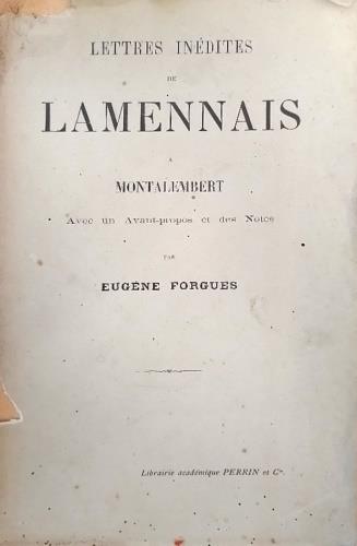 Lettres inedites a Montalembert - copertina