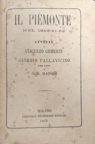 Il Piemonte nel 1850-51-52 - copertina