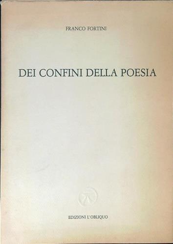 Dei confini della poesia - copertina