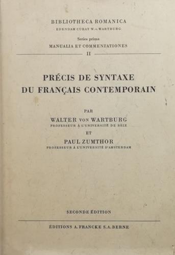 Pr�cis de syntaxe du fran�ais contemporain - copertina