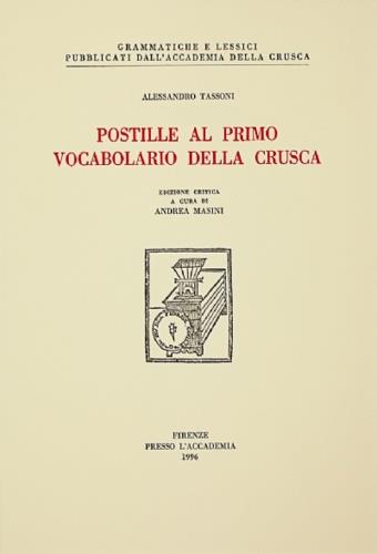 Postille al primo Vocabolario della Crusca - copertina