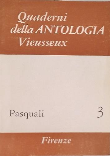 Giorgio Pasquali - copertina