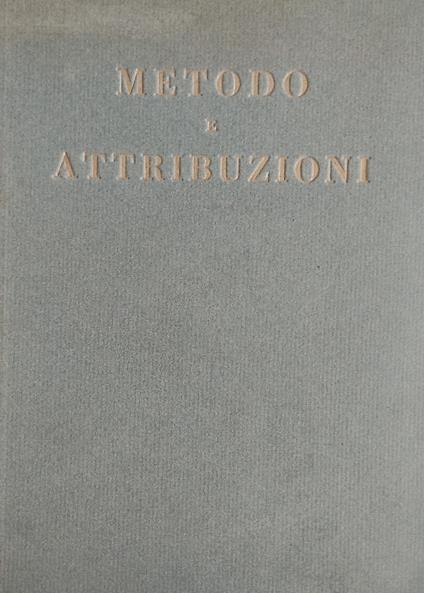 Metodo e attribuzioni - copertina