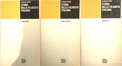 Storia della filosofia italiana - Eugenio Garin - copertina