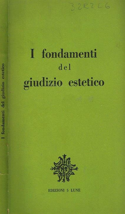 I fondamenti del giudizio estetico - copertina