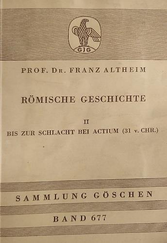 R�mische Geschichte 2. Bis zur Schlacht bei Actium