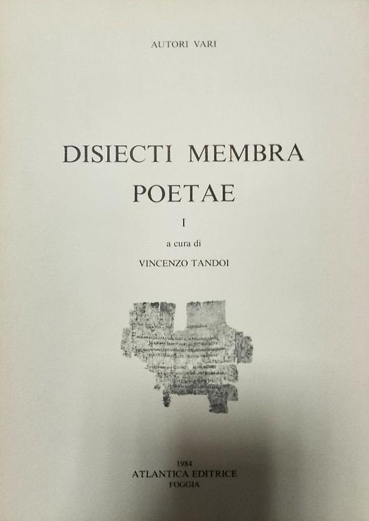 Disiecti membra poetae. 1 - copertina