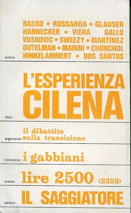 L' esperienza cilena - copertina