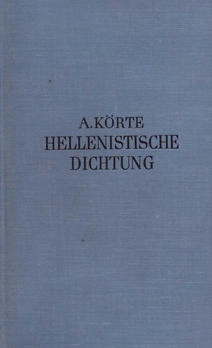 Die Hellenistiche Dichtung - copertina