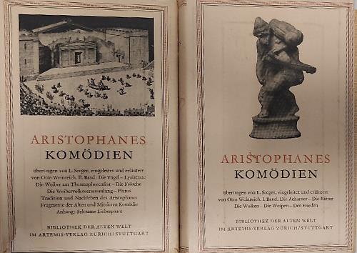 S mtliche Kom dien. Band I: Die Acharner. Die Ritter. Die Wolken. Die Wespen. Der Frieden. Band II: Die V gel, Lysistrate, Die Weiber am Thesmophorenfest, Die Fr sche, Die Weibervolksversammlung, Plutos - copertina